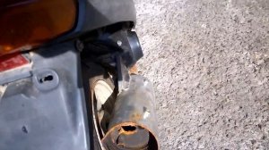 разрезали глушитель Honda Dio