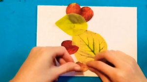 Осенние Поделки из СУХИХ ЛИСТЬЕВ / Поделки на Тему Осень / ПОДЕЛКИ для детского сада Аппликация
