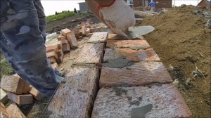 Начало строительства дома.Цоколь в 1,5 кирпича.