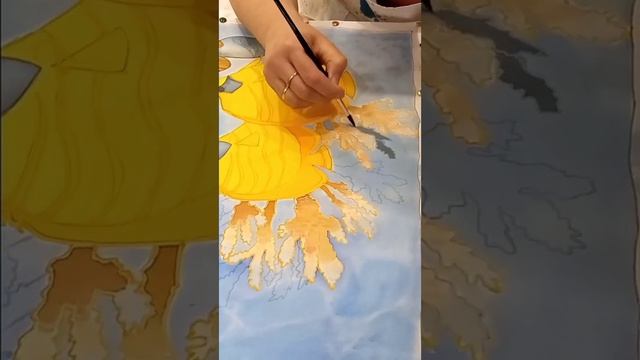 Роспись шелка - мастер-класс в студии батика Ирины Перелëшиной. #батик #silkpainting #холодныйбатик