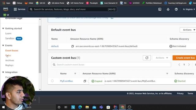 Server less framework | Fire Lambda when event is published to Event Bus