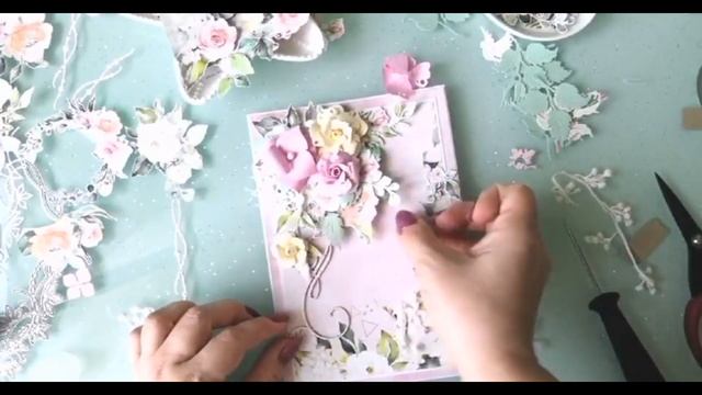 #ScrapMania_tm #scrapbooking Свадебная открытка формата А5 Мастер-класс