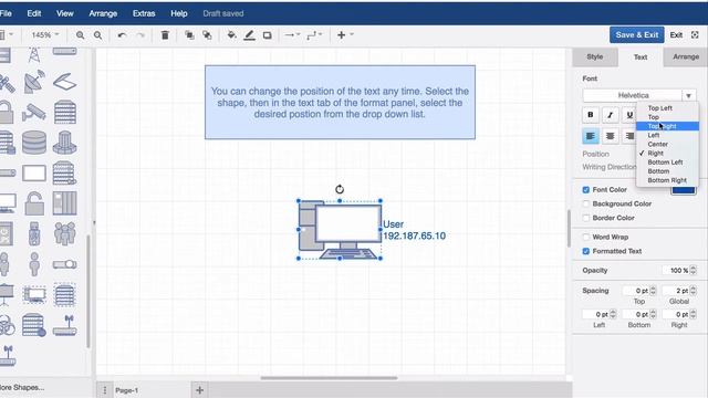 How to add text to shapes in draw.io diagrams in Atlassian Confluence