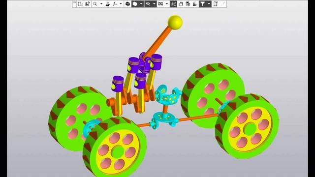 Анимация реверс - редуктора на модели самодельной машинки! смотреть онлайн