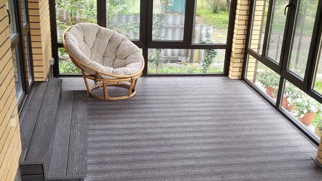 Укладка террасной доски из ДПК на веранде смотреть онлайн