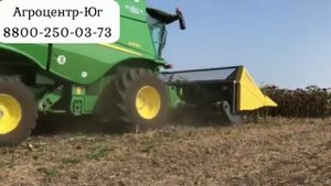 Работа подсолнечной жатки G03 итальянского производителя компании Fantini с измельчителем