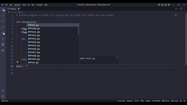 Python program to check if a string has at least one letter and one number #python #coding #newvide