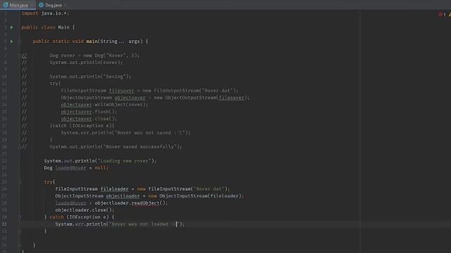 Saving Objects in Java - Serialization (for Kieren)