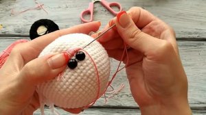 Зайка в стиле тильда крючком/МК/Часть √2/Оформление мордочки?