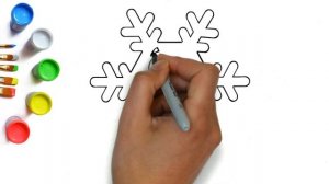 Как нарисовать снежинку, весёлая снежинка рисование для детей на зимнюю тематику, красивые рисунки