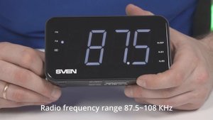 SVEN SRP-100 portable radio receiver with two alarm clocks.
