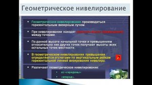Урок Геометрическое нивелирование  Малыхина С В