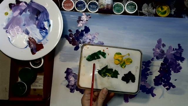 рисуем "Сирень"  гуашью с Татьяной Савич - Абрис Клуб