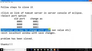 Slove port already in use problem of Apache Tomcat in eclipse