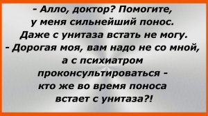 — Алло, доктор?Помогите, у меня сильнейший понос.Даже с унитаза встать не могу. Анекдоты до слез.181
