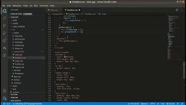 #6 Vue js Chat Application with Firebase | Vue js tutorial for beginners