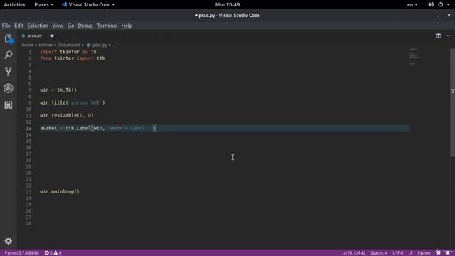 Python GUI with Tkinter - Title, Label, Button || Must Watch - English