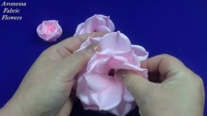 Ribbons rose and gipsophila/Rosa y gypsophila de cintas/Роза и гипсофила из лент