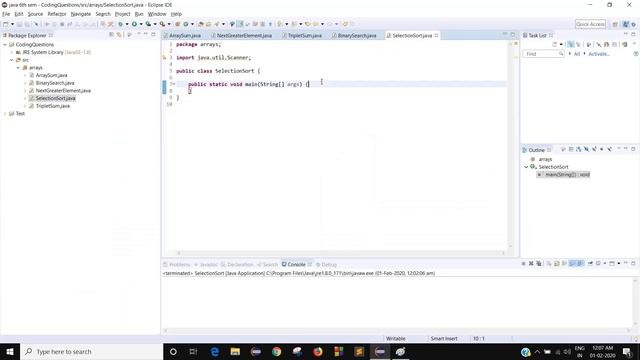 Selection Sort In Java(Hindi)
