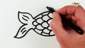 Рисуем лисичку, уточку, рыбку, звездочку и зветочек! Раскраска для детей и малышей! Давайте рисовать