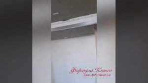 Двухуровневый тканевый натяжной потолок с подсветкой