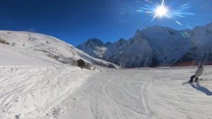 Домбай 2024, полный спуск с пика до лесной трассы…⛷️⛷️⛷️