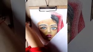 Портрет цветными карандашами. Кожа цветными карандашами.