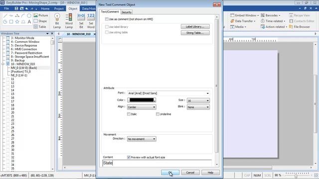 Weintek EasyBuilder Pro Tutorial - 49. Moving / Rotating Shape