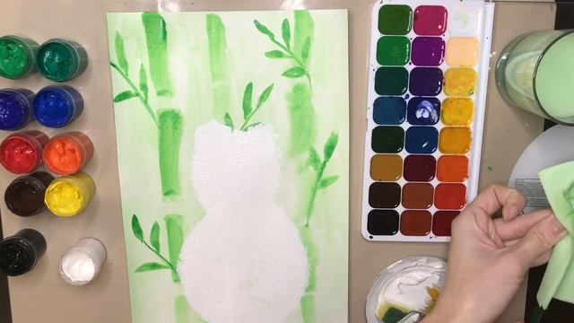 Панда губкой. Рисуем в нетрадиционной технике за 5 минут. смотреть онлайн