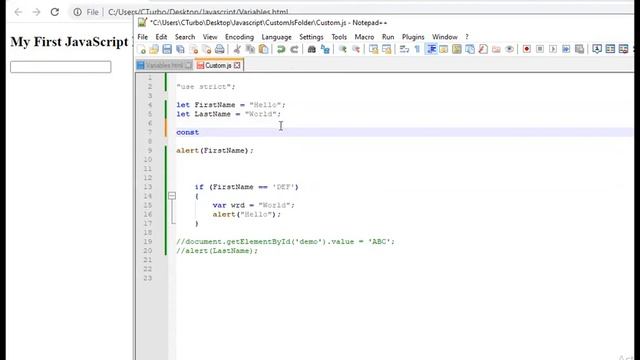 JavaScript Variables : Var vs Let keyword in javascript  #3