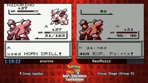 snorms vs RealRazzz.  Pokemon Red Tournament 2017