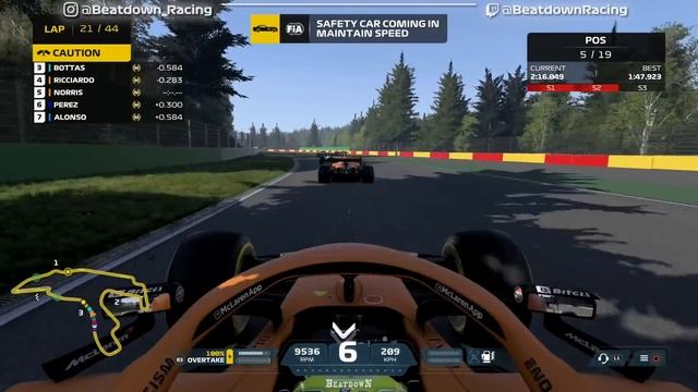 F1 2021 - 100% Race Spa, Belgium in Norris' McLaren | PS5
