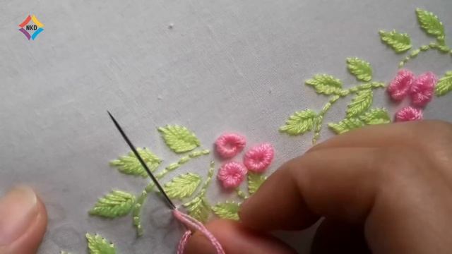 Hand Embroidery : brazilian stitch border design.