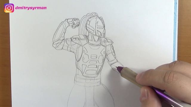 How to draw Cyrax, Mortal Kombat, Как нарисовать Сайракса, Мортал Комбат смотреть онлайн