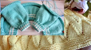 Выбрала узор и вот что получилось? Детский плед спицами. Продвижения по костюмчику для малыша.