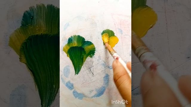 One stroke painting/ One stroke flowers painting easy step by step #shorts #onestrokedrawing