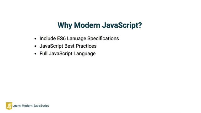 Learn Modern JavaScript - Introduction