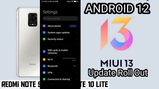 Finally Miui 13 Update Released For Redmi Note 10 Lite And Redmi Note 9S | Android 12 Based Update