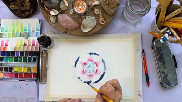Мастер-класс «Мандала Обновления». Мандала для начинающих. Мандала акварелью.