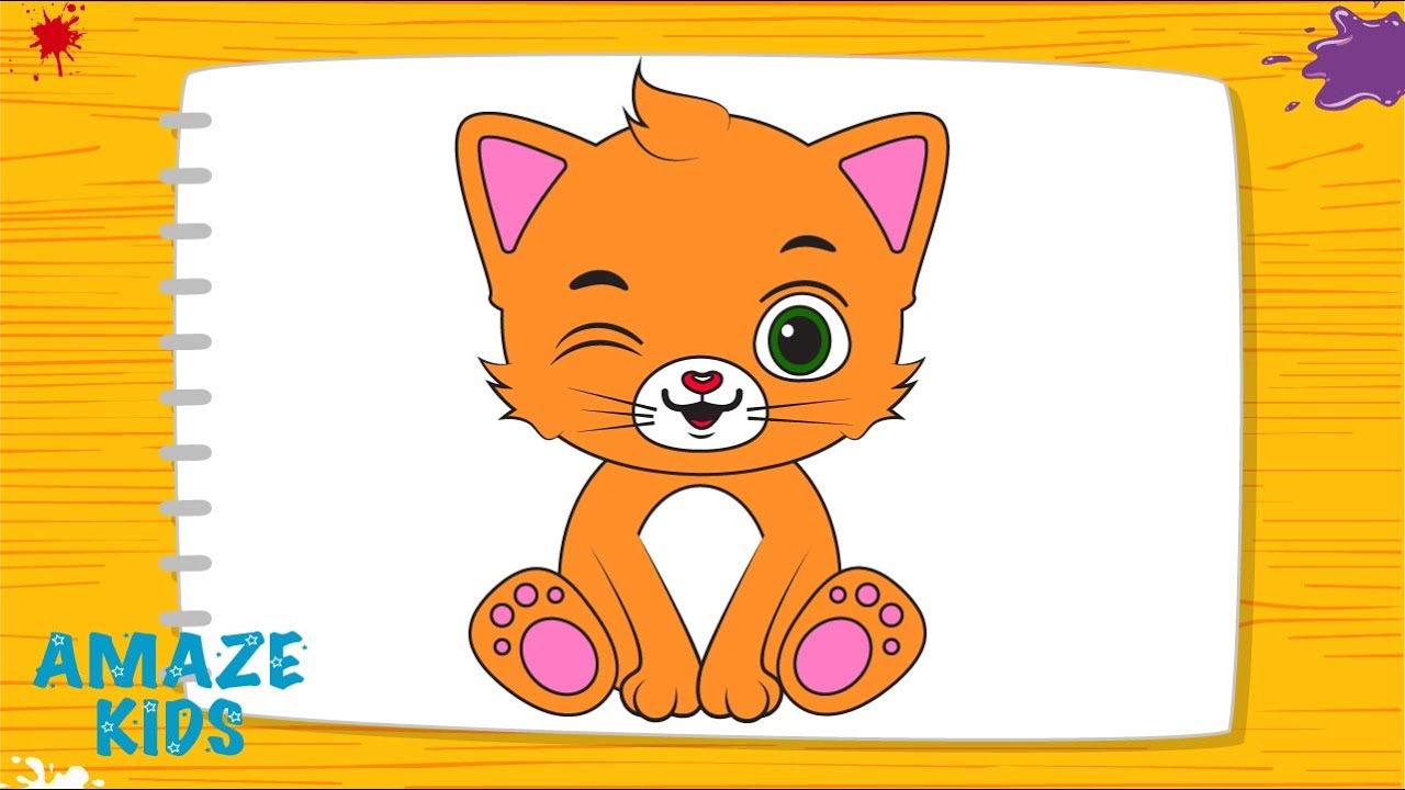 Как Нарисовать Животных Котика для Детей?Рисунки Своими Руками?Уроки Рисования для Начинающих смотреть онлайн