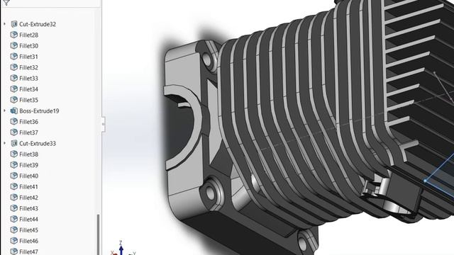 Cylinder Head Tutorial #17 | Two Stroke Engine | Solidworks Tutorial | CAD Tutorial