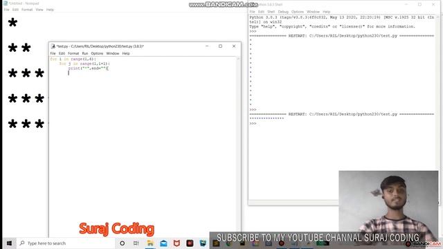 Stars Pattern in Python  Lecture 1 || SurajCoding @My Smart Support