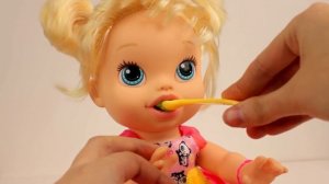 Кукла Пупсик  кушает  какает говорит обзор Baby Alive на русском Игрушки и Игры для девочек