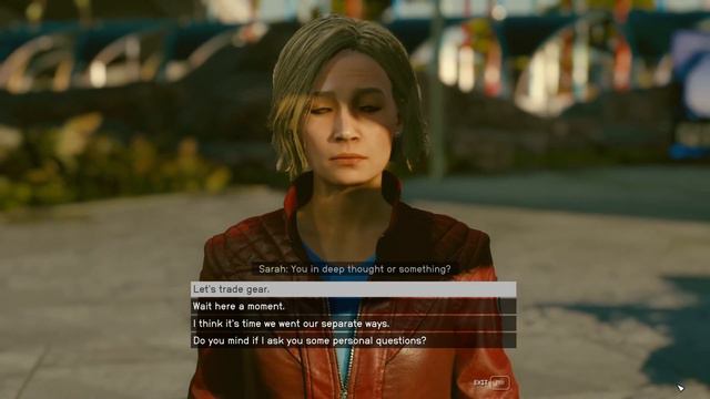 Sarah Morgans comments when player AFK. Starfield