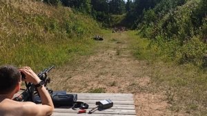 Сайга-12 стрельба на кучность 50м с упора