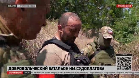 Соловьёв побывал в расположении Добровольческого батальона имени Павла Судоплатова
