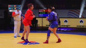 SKVARTSOVA (BLR) vs MALEIKA (ROU). Women 68 kg. World SAMBO Championships 2020