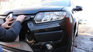 Защита радиатора для RENAULT SANDERO STEPWAY с 2014г.в. (Хром) - strelka11.ru