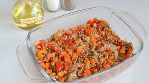 Гречка с овощами в духовке