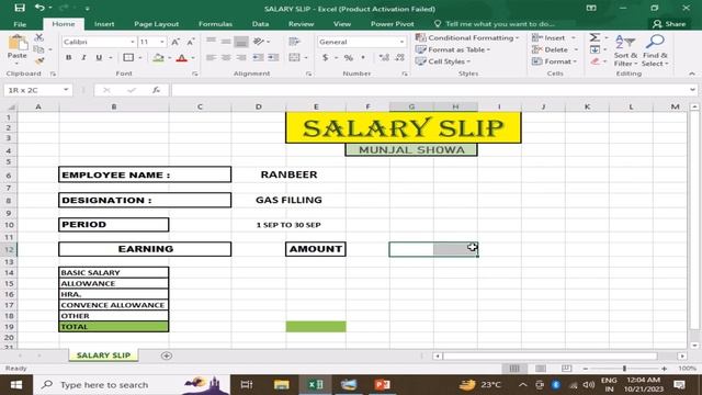 SALARY SLIP INVOICE IN EXCEL# MS EXCEL, SALARY SLIP INVOIC IN EXCEL,#excel #excelsolutions #mexcel